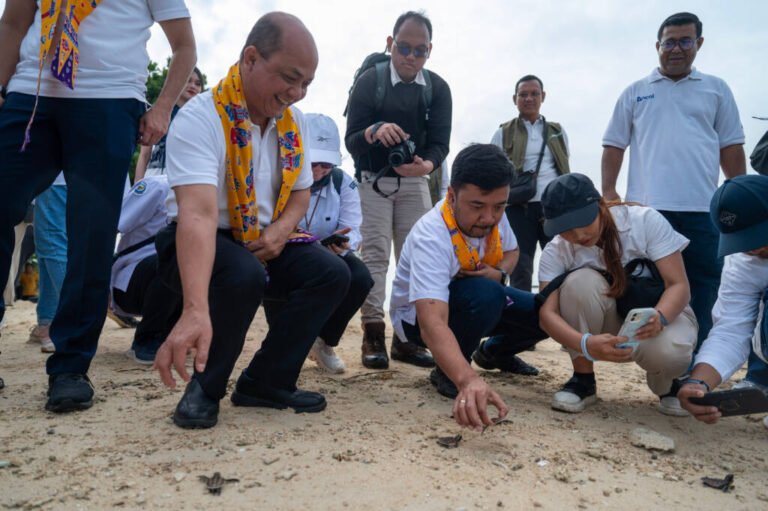 PT PEMBANGUNAN JAYA ANCOL LEPASLIARKAN TUKIK PENYU SISIK DI PULAU BIDADARI
