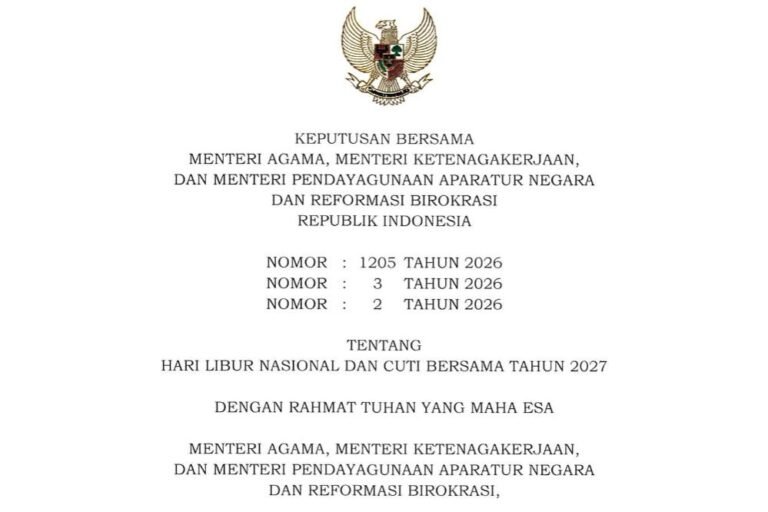 PEMERINTAH TETAPKAN HARI LIBUR NASIONAL 2027, SIMAK TANGGALNYA!
